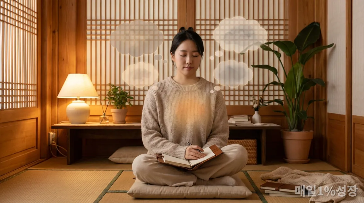 조용히 앉아 내면과 소통하며 감정을 알아차리는 한국인