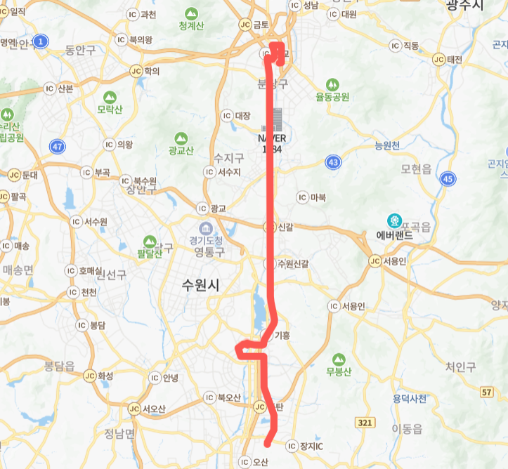 성남-화성-6003번-버스-노선-지도