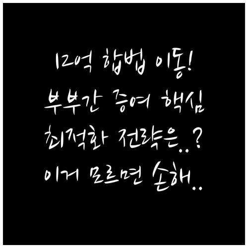 합법적으로 12억 옮기는 부부간 상호..