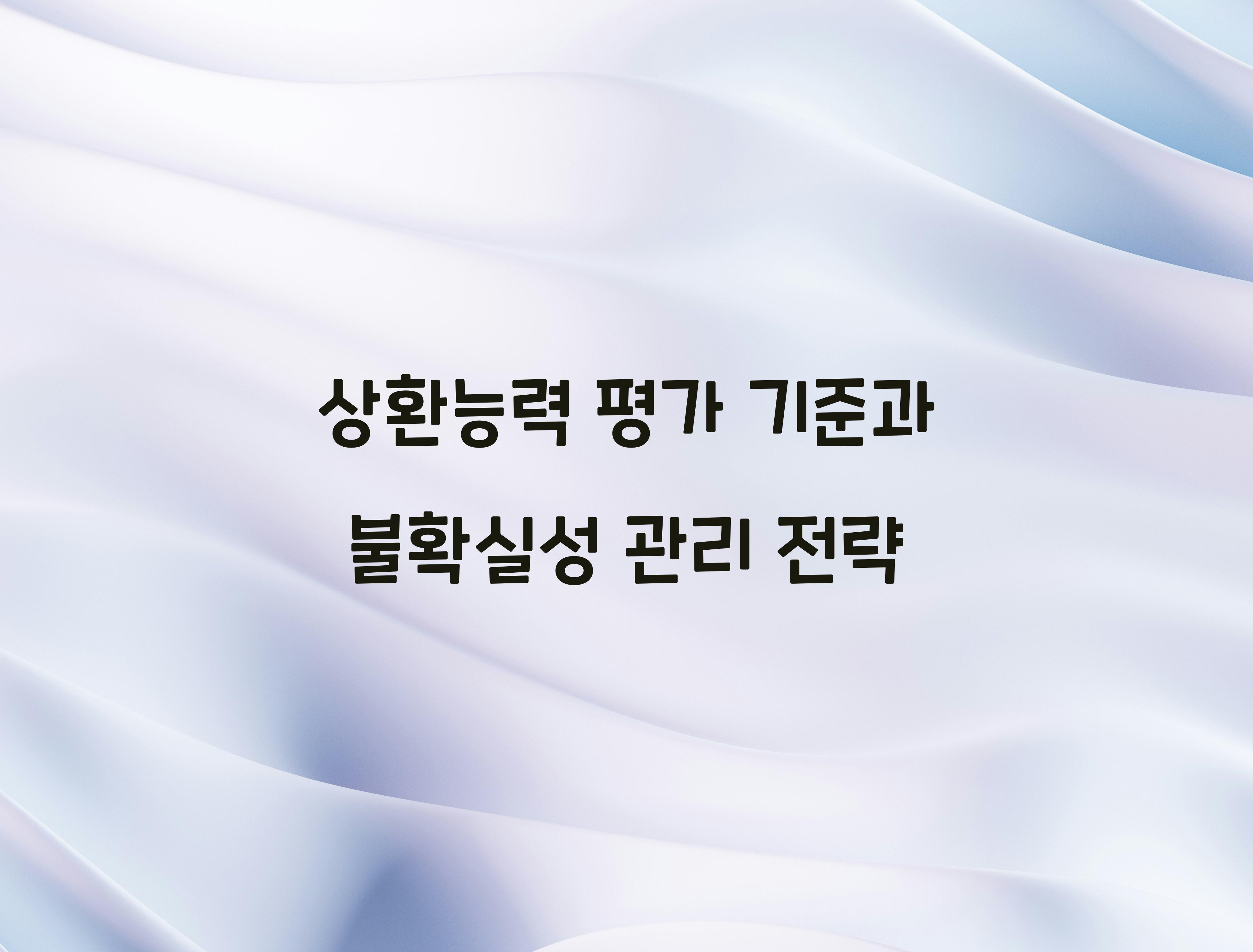 상환능력 평가 기준