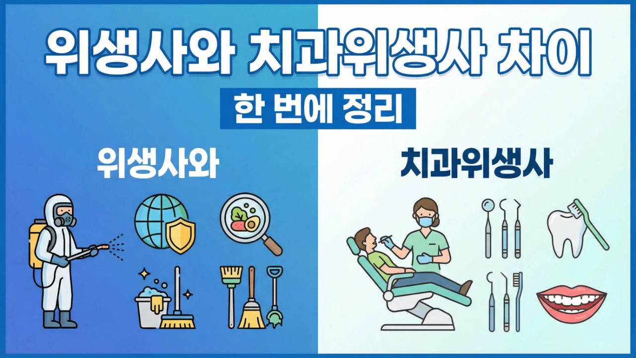 위생사와 치과위생사의 차이를 비교 정리한 대표이미지