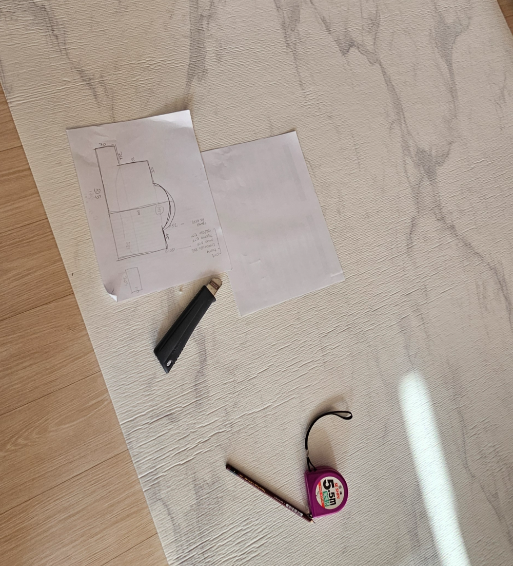 베란다 화단을 덮기 위해 대충 그린 도면