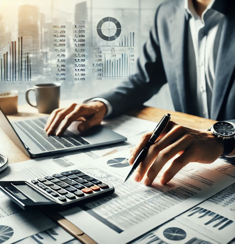 세금 관련 데이터를 확인하는 직장인.