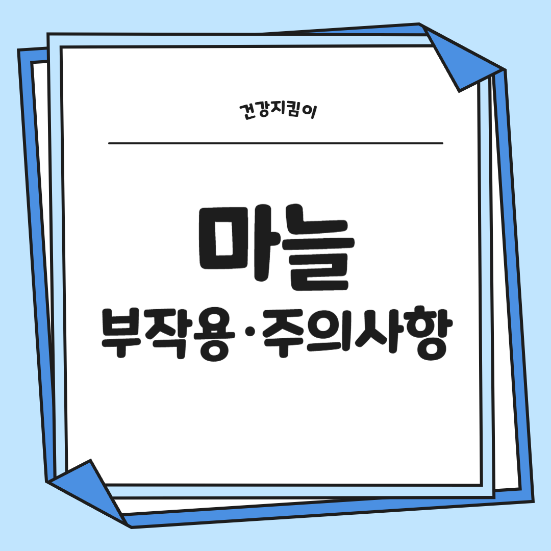 마늘 효능 효과 부작용 당뇨 혈관 건강