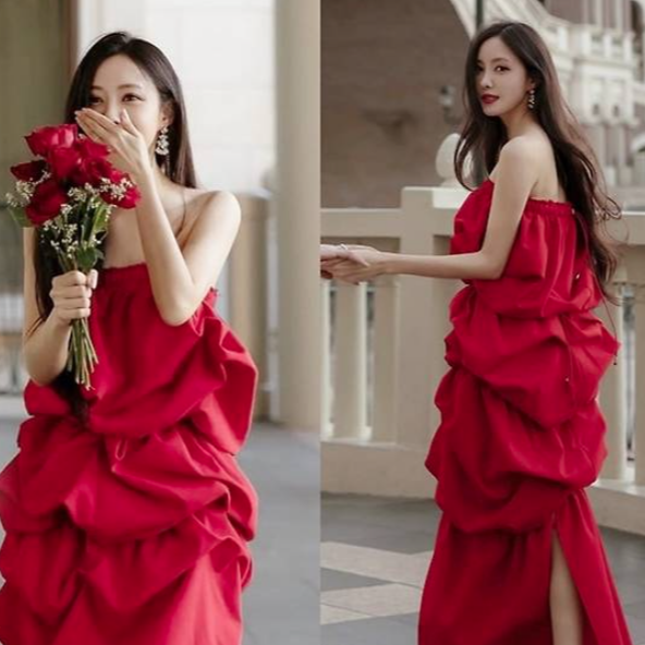 효민 장미드레스