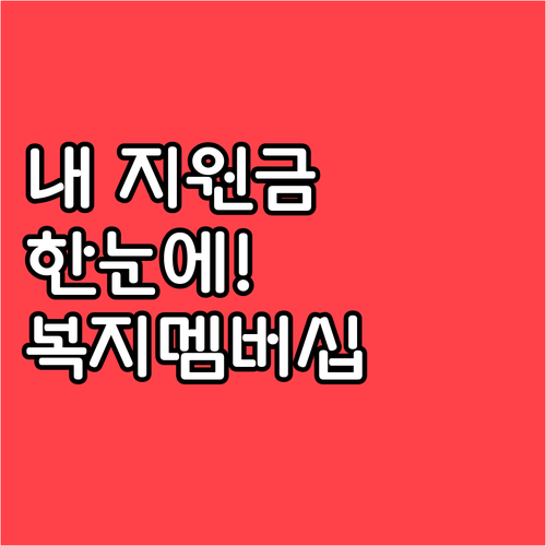 숨은 정부 지원금 찾는 법 복지멤버십..