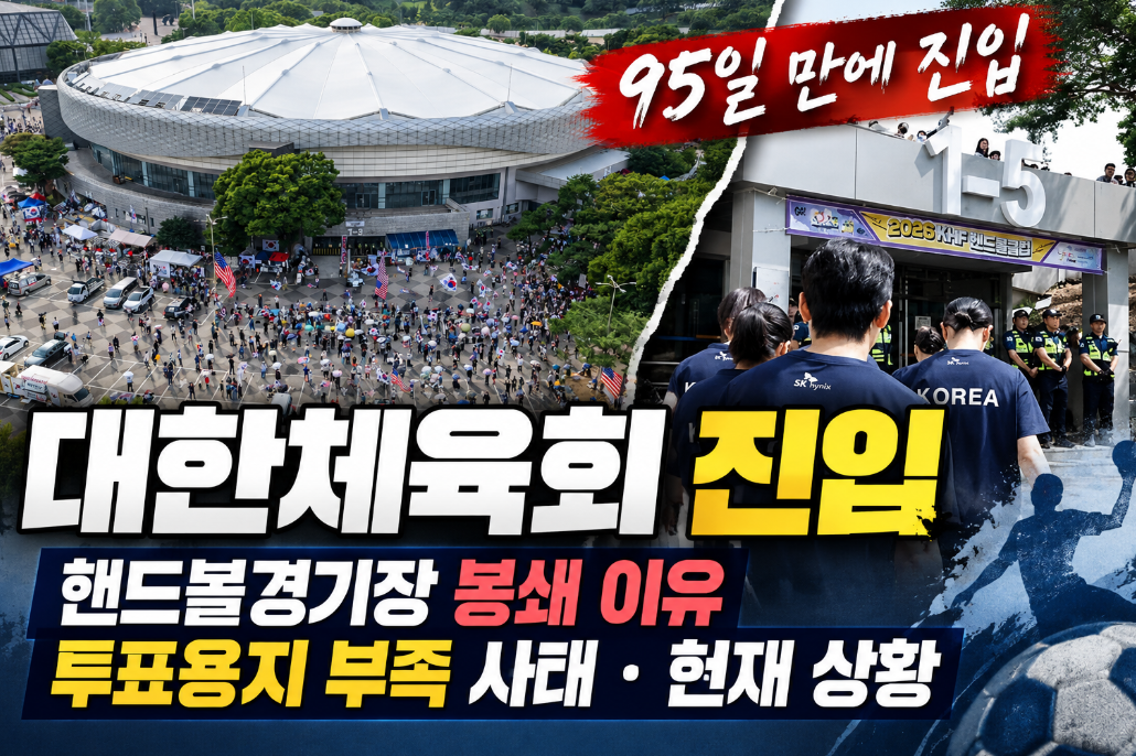 대한체육회 진입｜핸드볼경기장 봉쇄 이유&middot;현재 상황&middot;투표용지 부족 사태