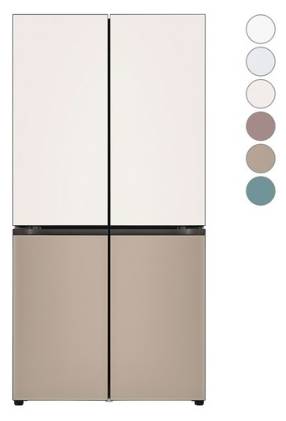 [색상선택형] LG전자 디오스 오브제컬렉션 4도어 냉장고 글라스 875L M873AAA031
