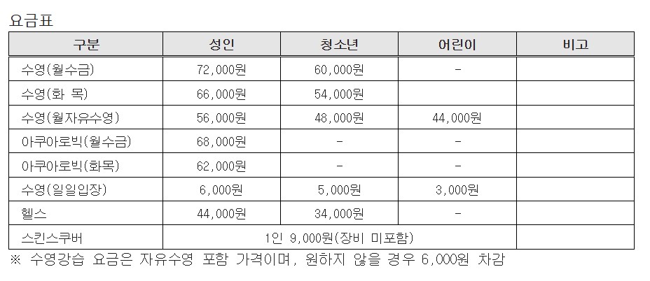 가격안내
