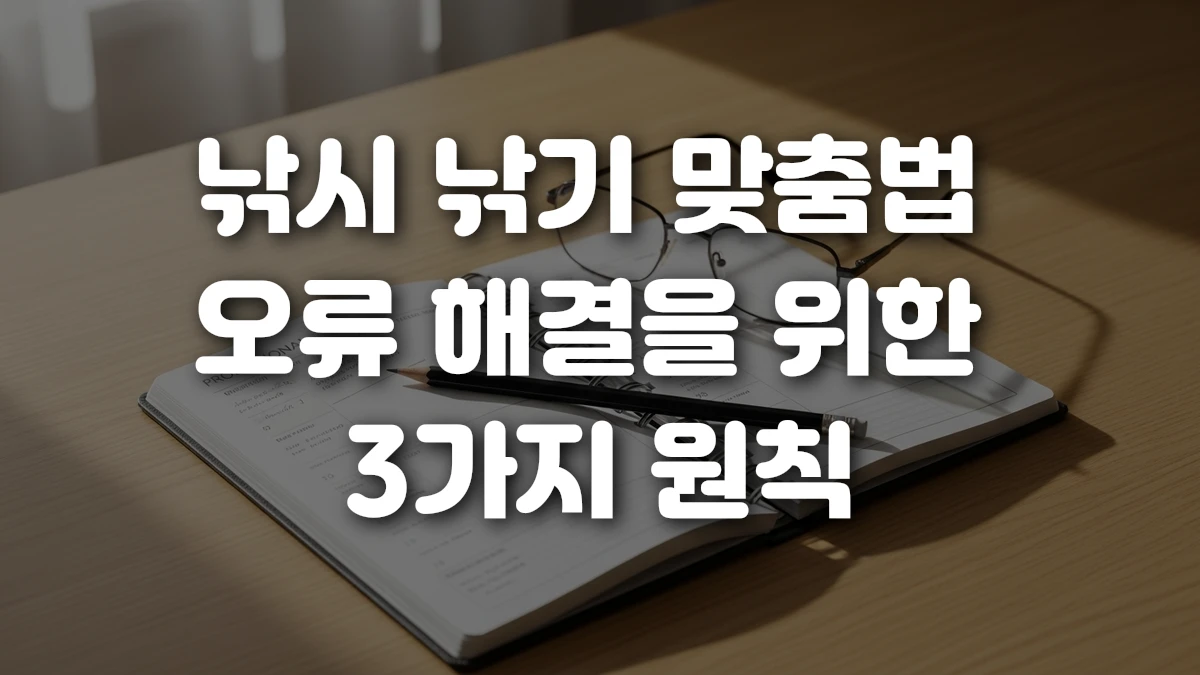 낚시 낚기 맞춤법 오류 해결을 위한 3가지 원칙