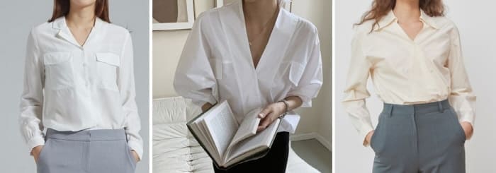 상체통통여성의셔츠선택