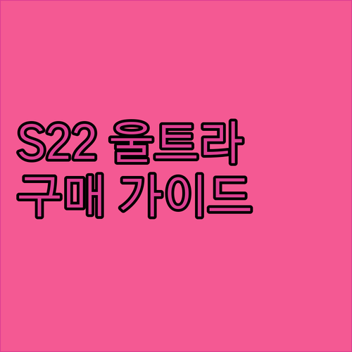 갤럭시 S22 울트라 구매 가이드 장
