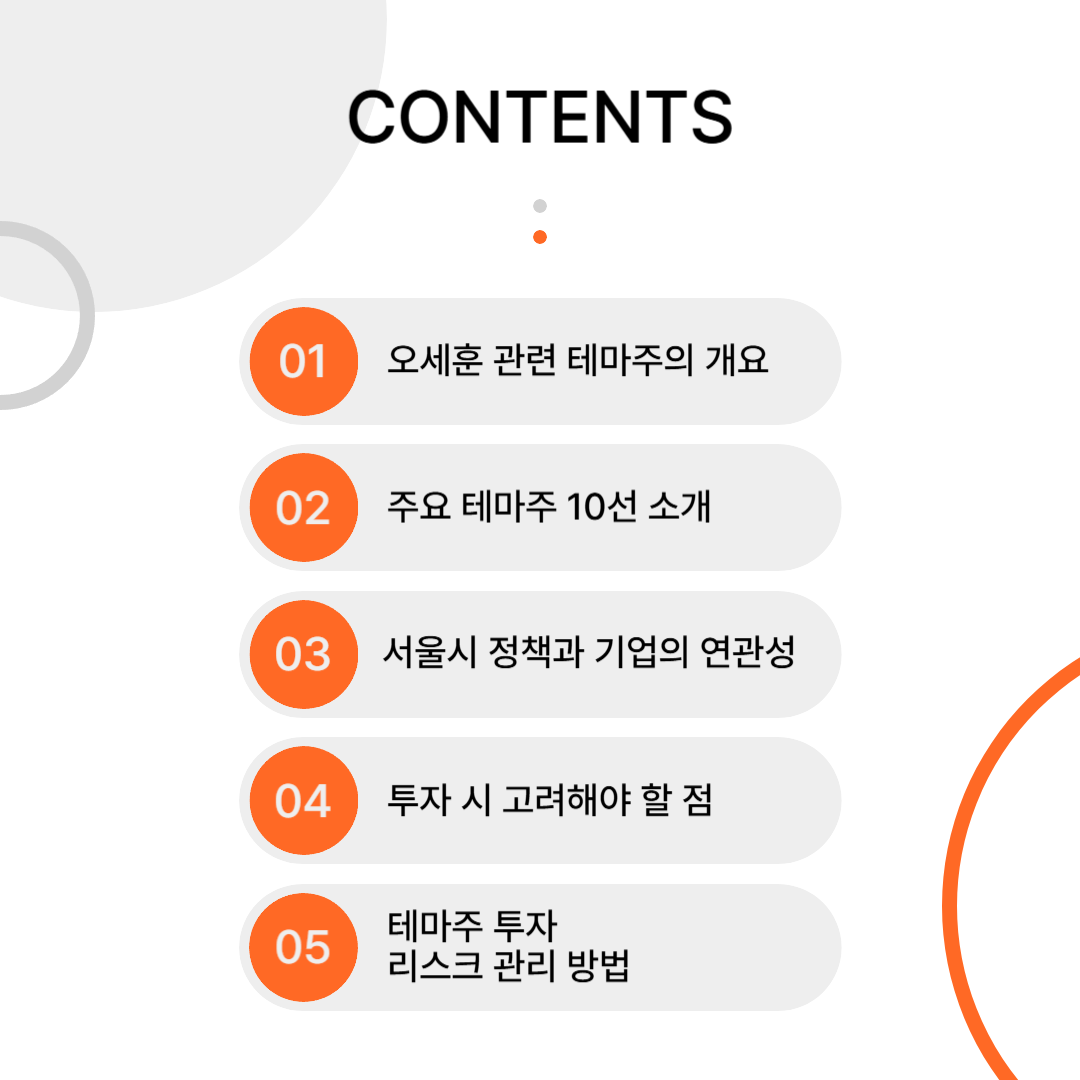 오세훈 관련 테마주 TOP 10