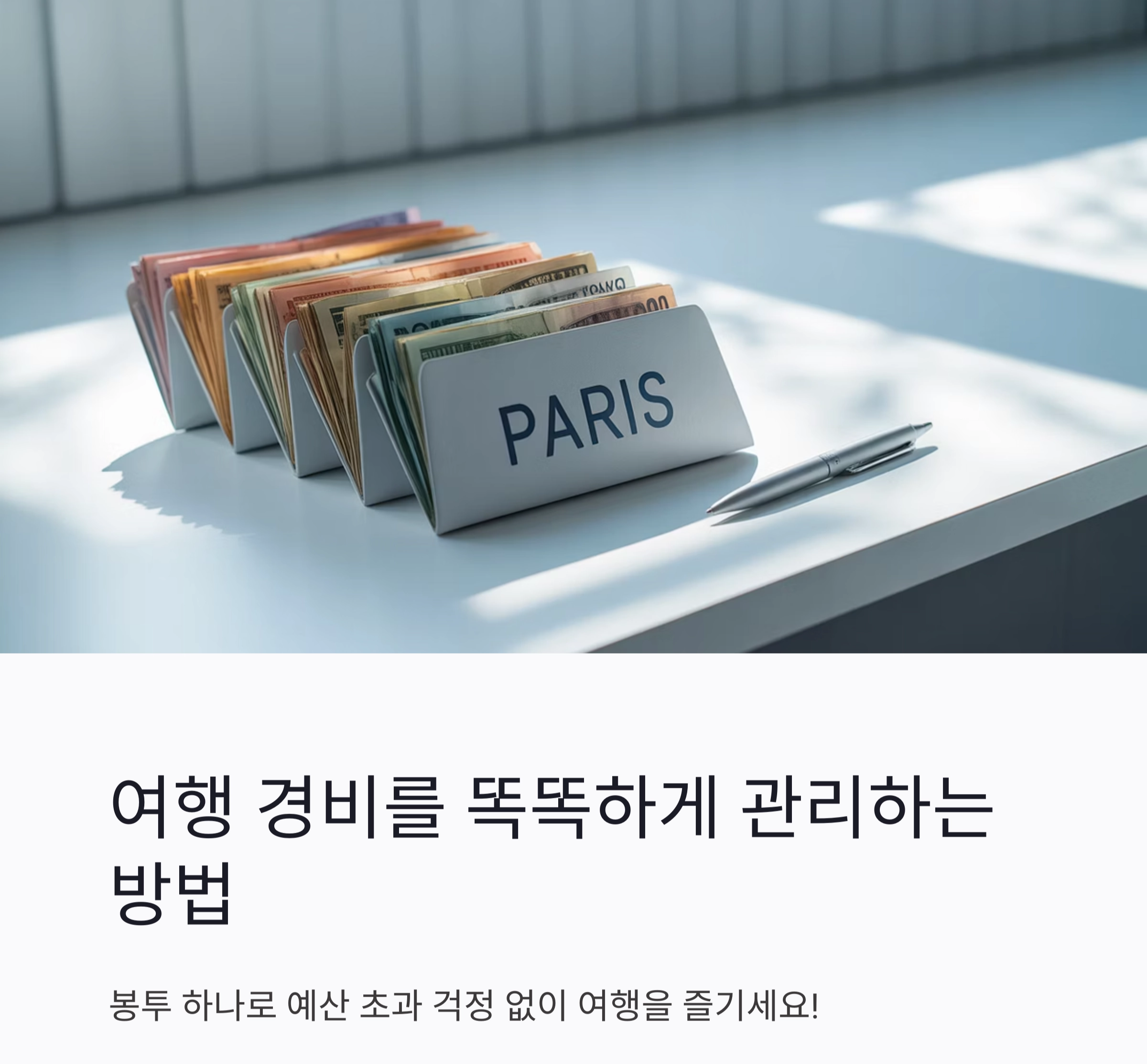 여행 경비를 똑똑하게! 봉투로 나누는 현금 보관법