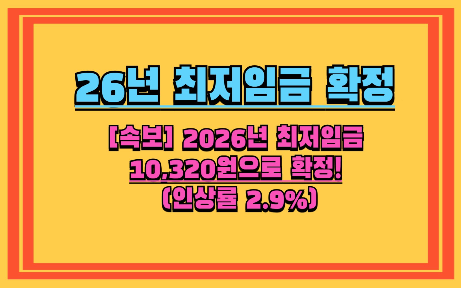 2026년 최저임금 10,320원으로 확정! (인상률 2.9%)
