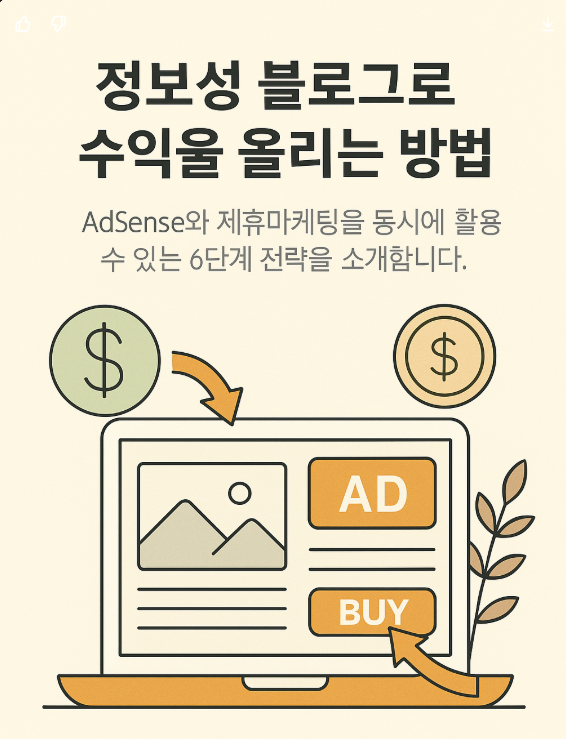 정보성 블로그로 수익을 올리는 방법에 대한 이미지