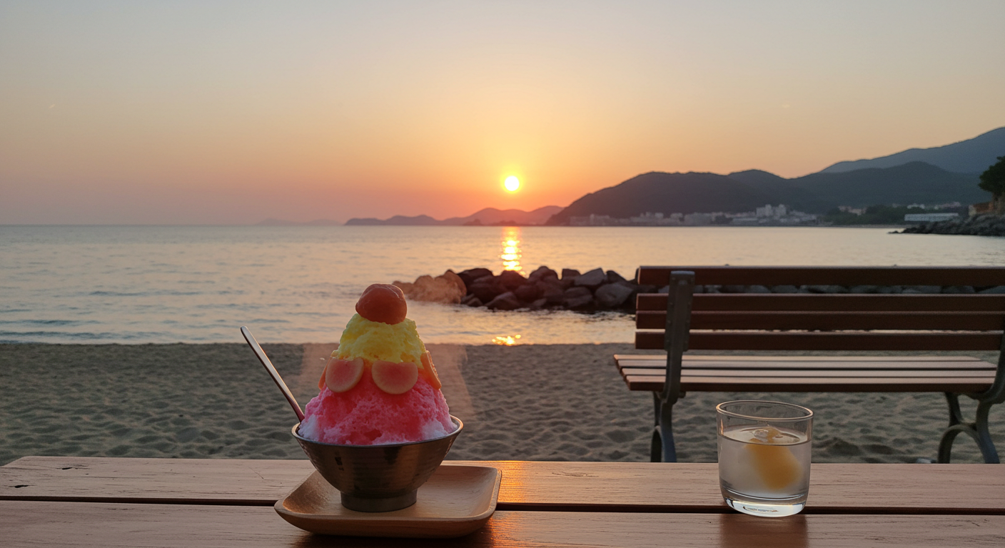 여름 바다와 함께 즐기는 한 그릇의 빙수
