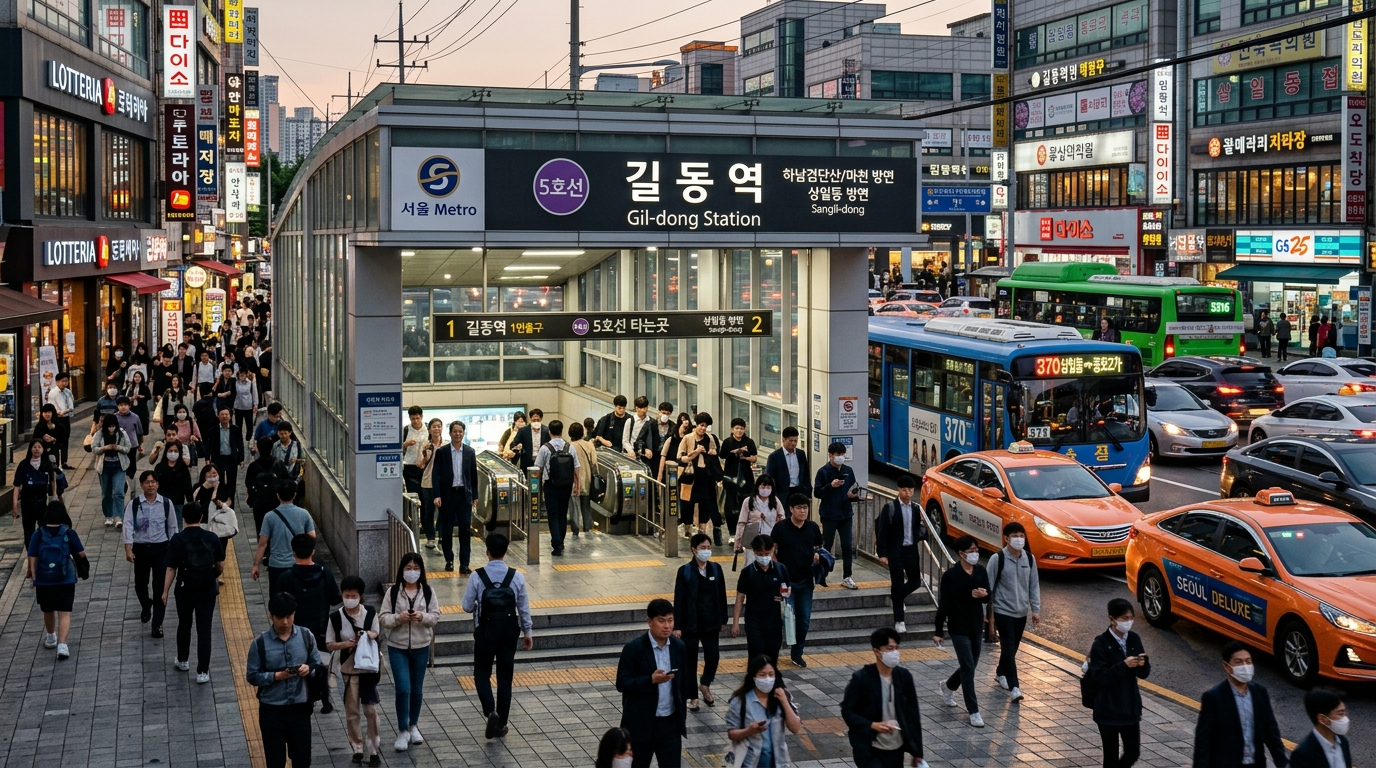 길동역 중심 교통 허브