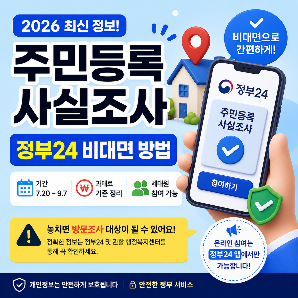 2026 주민등록 사실조사 비대면 정부24 참여 방법 안내