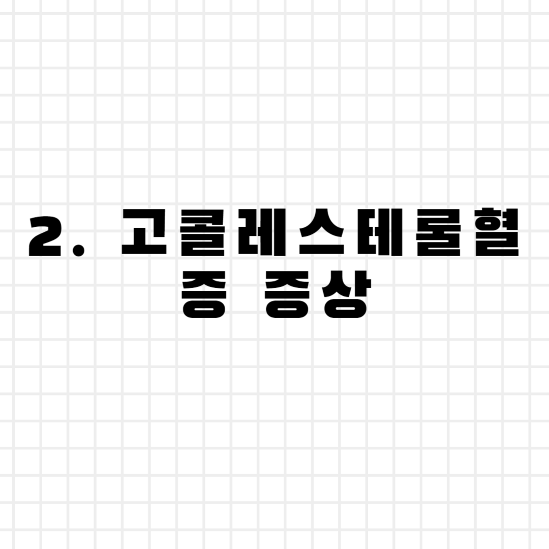 2. 고콜레스테롤혈증 증상