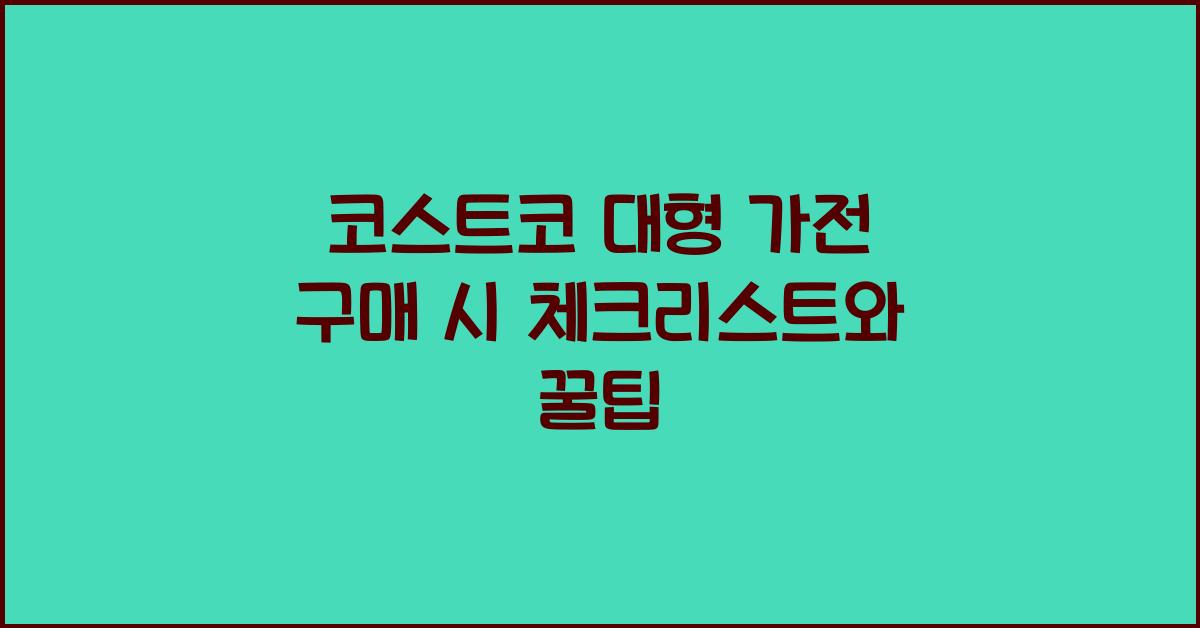 코스트코 대형 가전