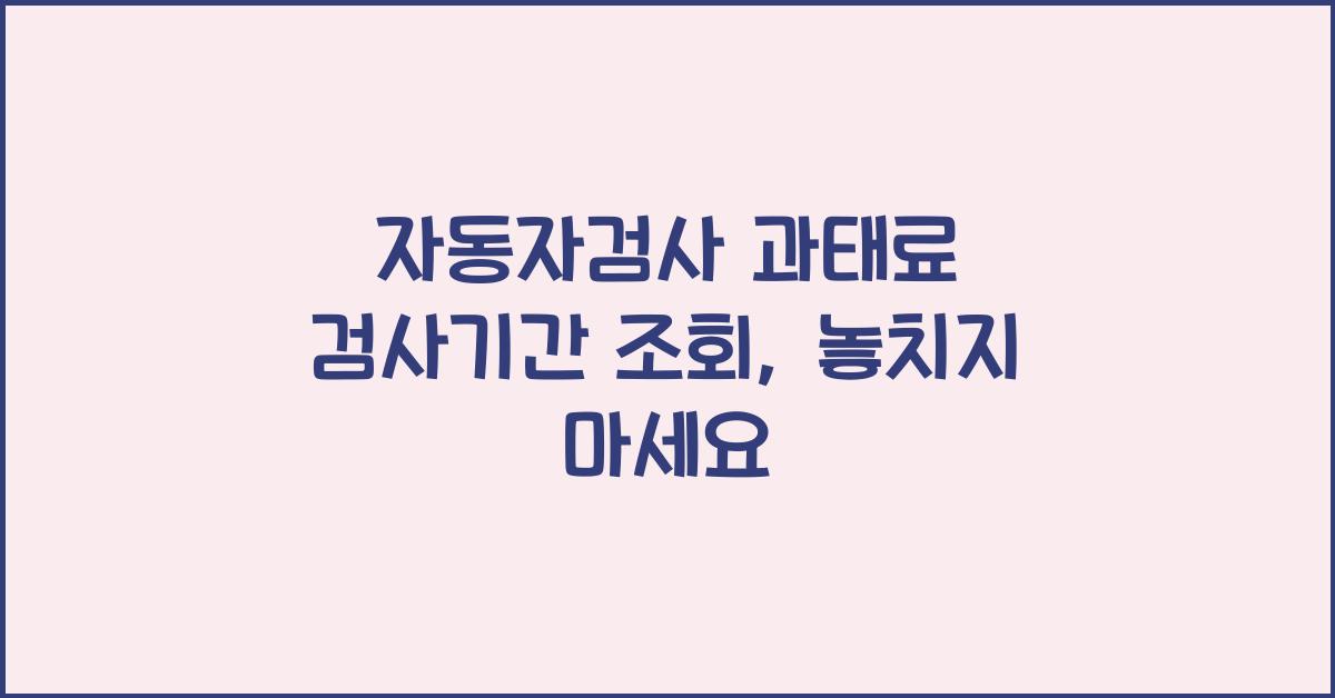자동자검사 과태료 검사기간 조회