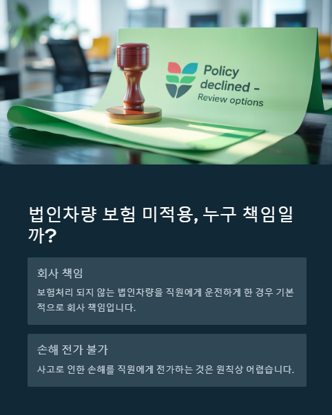 법인차량 보험 미적용 누구 책임일까?