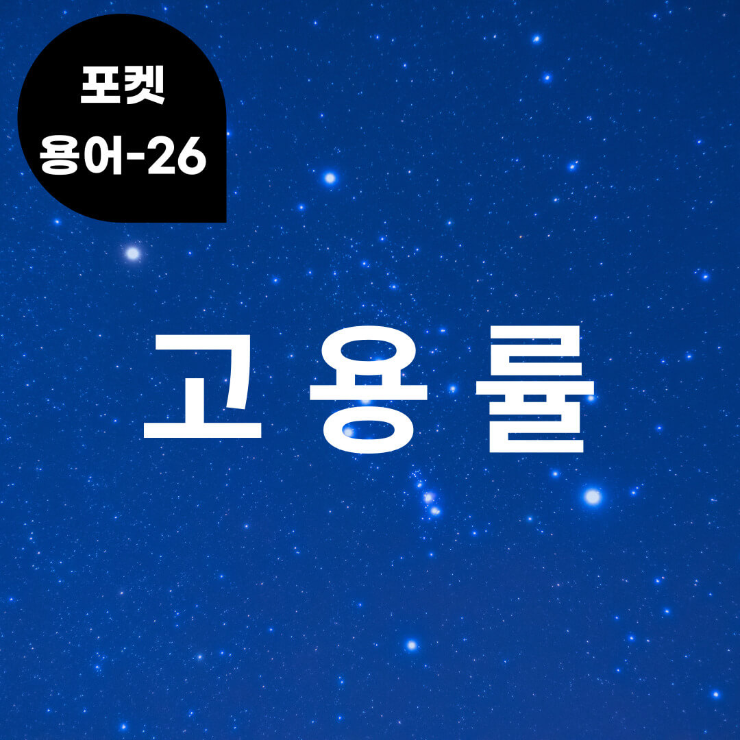 [포켓용어-26] 고용률은 무엇?