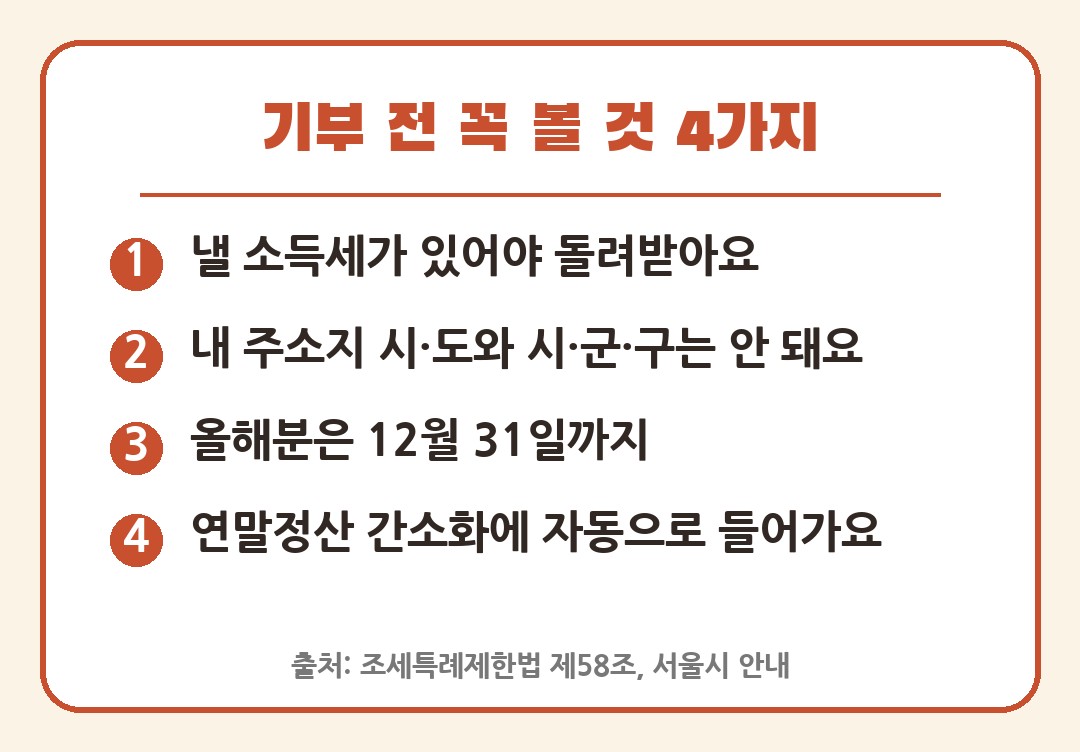 고향사랑기부 전 확인할 4가지 카드