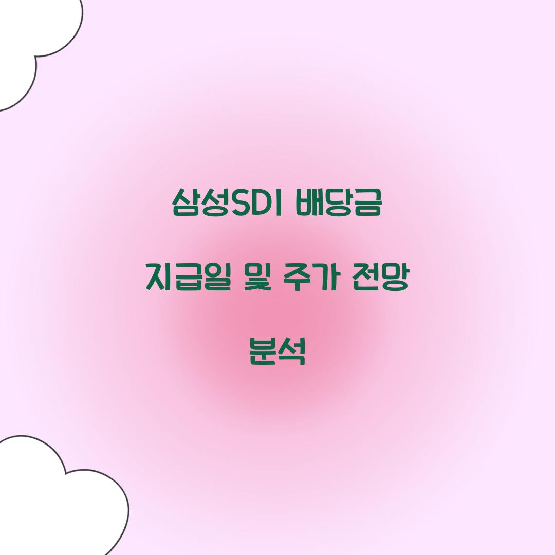 삼성SDI 배당금 지급일