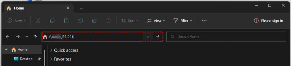 탐색기에서 주소 입력