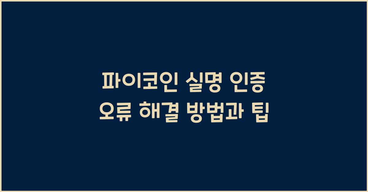 파이코인 실명 인증 오류