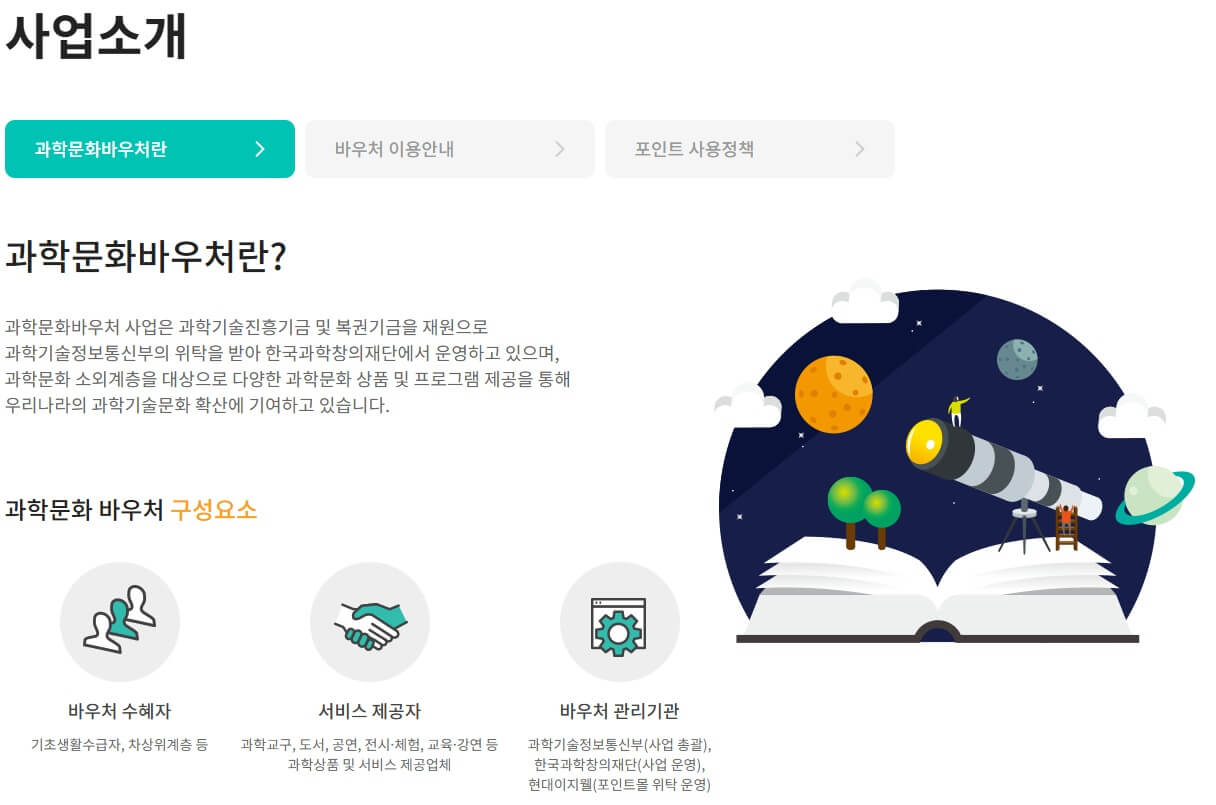 과학문화바우처신청방법지원혜택