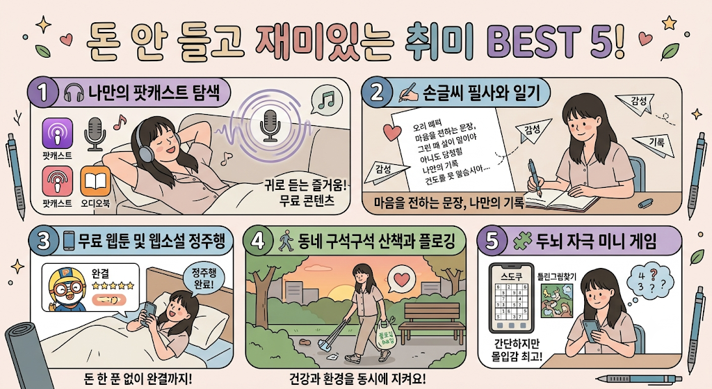 지갑 사정 지켜주는 꿀잼 취미 TOP 5