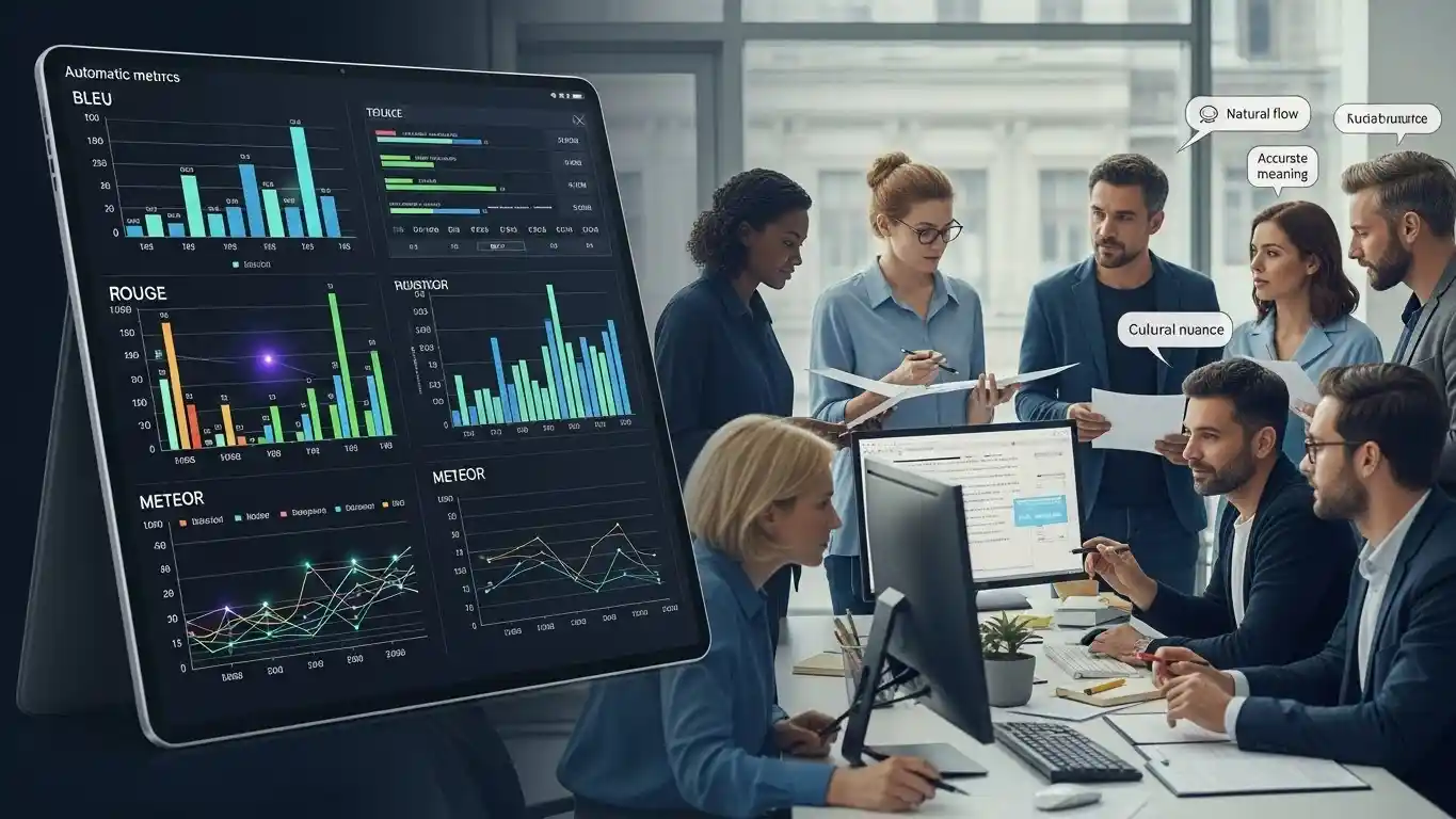 <img src="evaluating_translation_quality_with_metrics_and_human_assessment.webp" alt="자동 지표와 인간 평가로 번역 품질을 과학적으로 측정하는 이미지 입니다">