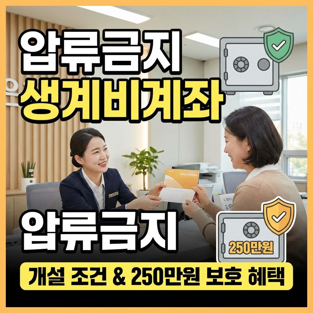 압류금지 생계비계좌 개설 조건과 250만원 보호 혜택