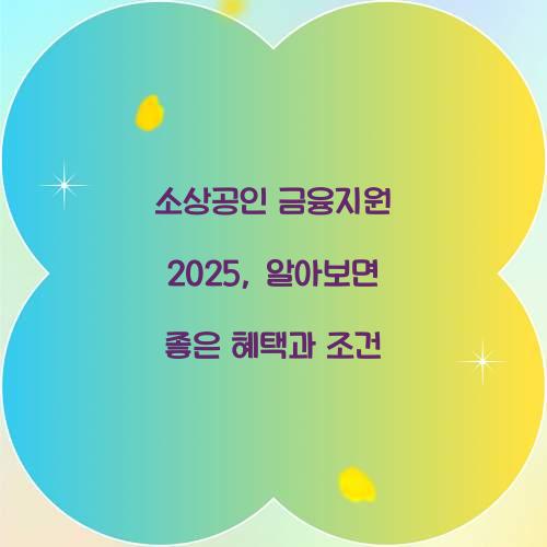 소상공인 금융지원 2025