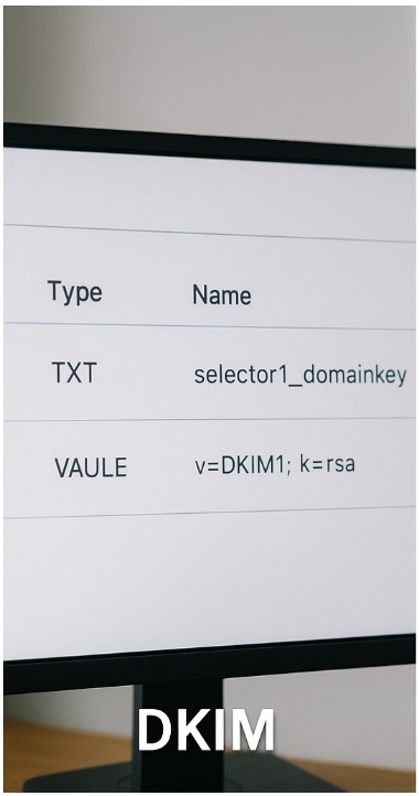 “DKIM selector와 공개키 TXT 레코드를 확인하는 장면(실사)”