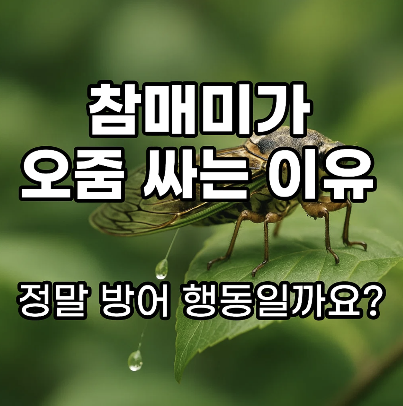 참매미가 오줌 싸는 이유, 정말 방어 행동일까요?