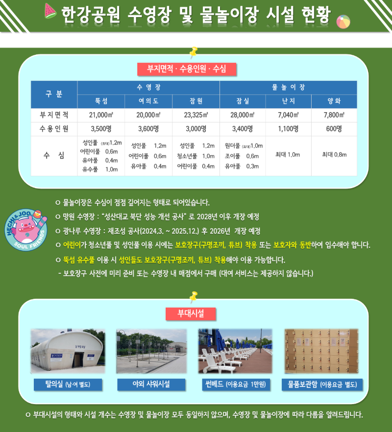 한강공원 수영장 시설