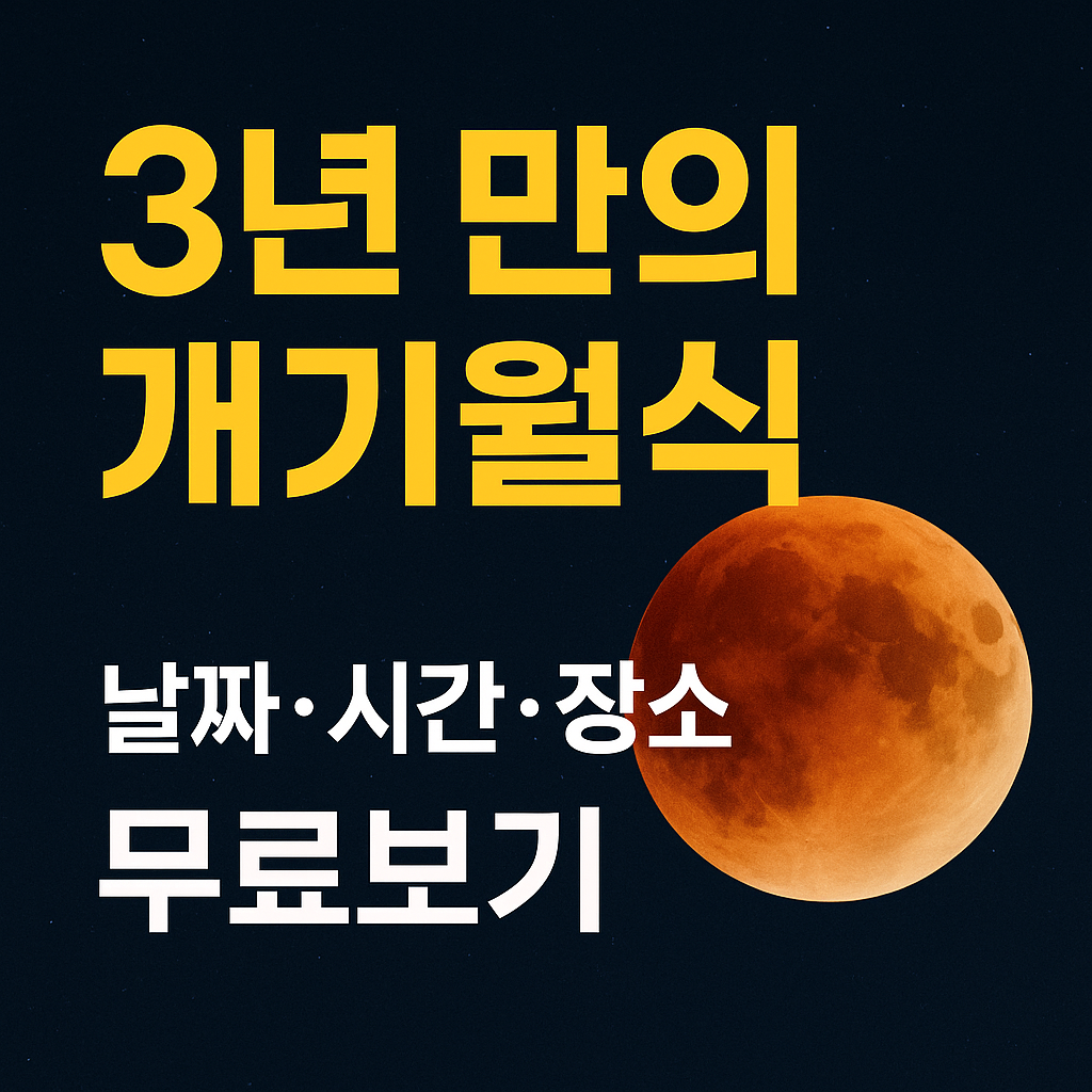 3년 만의 개기월식, 2025년 9월 8일 새벽 무료보기