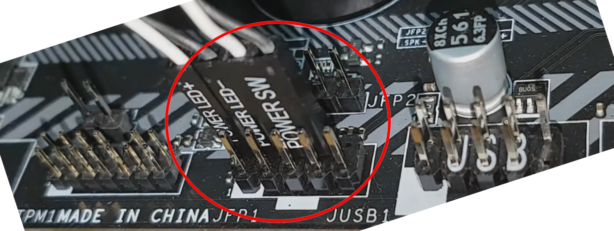 전원버튼 선 연결 불량으로 인한 문제