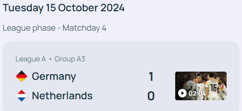 독일 프랑스 축구 UEFA 네이션스리그 3-4위전