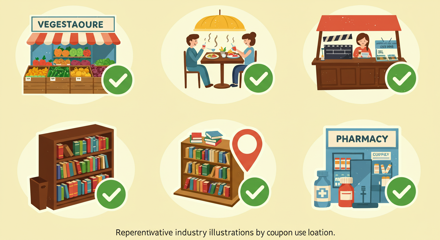쿠폰 사용처별 대표 업종 그림