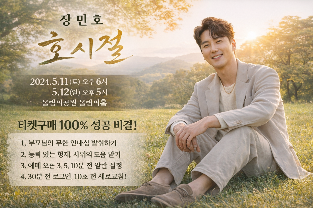 장민호 콘서트 호시절 일시 및 티켓팅 100% 성공하는 법