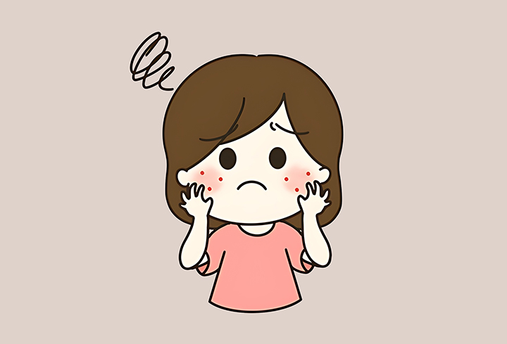 얼굴에-붉은-발진이-생긴-여성