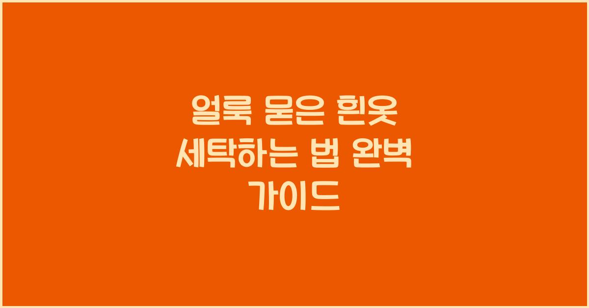 얼룩 묻은 흰옷 세탁하는 법