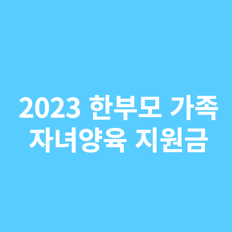 한부모가족 자녀양육 지원금