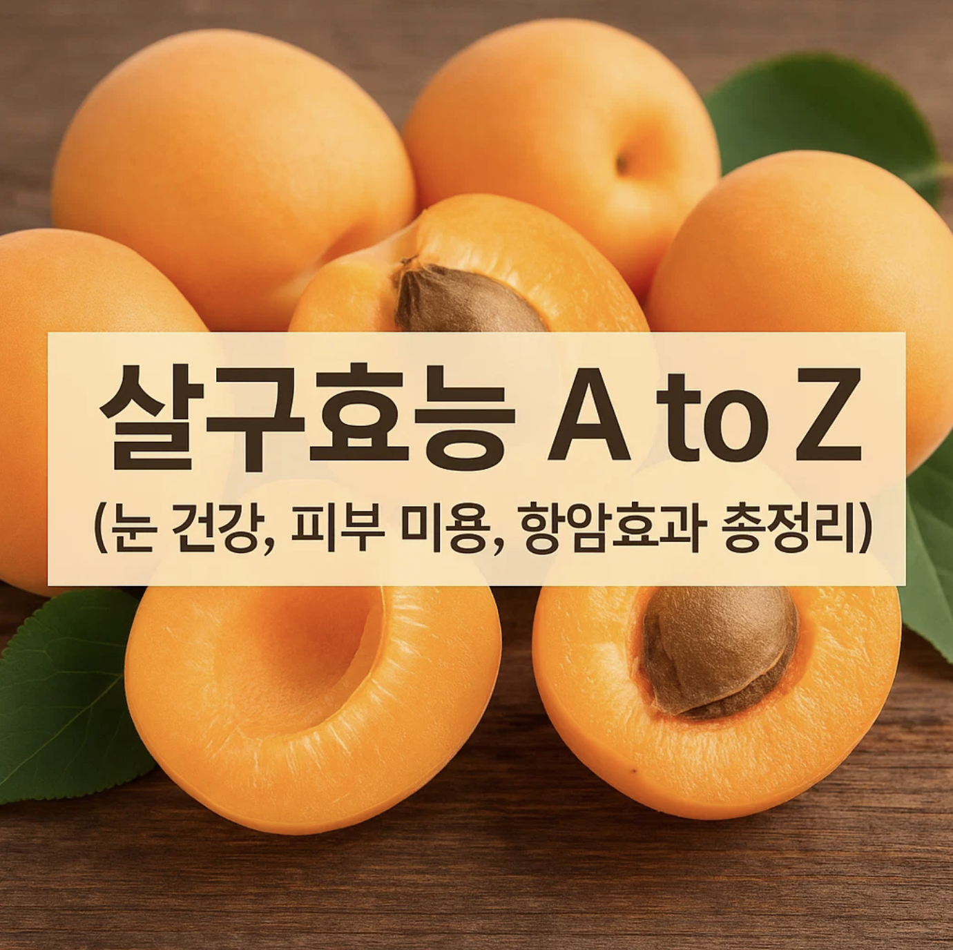 살구효능 A to Z (눈 건강, 피부 미용, 항암효과 총정리)