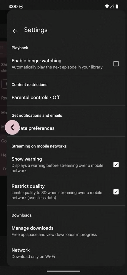 예측 기반 뒤로가기 시스템 애니메이션